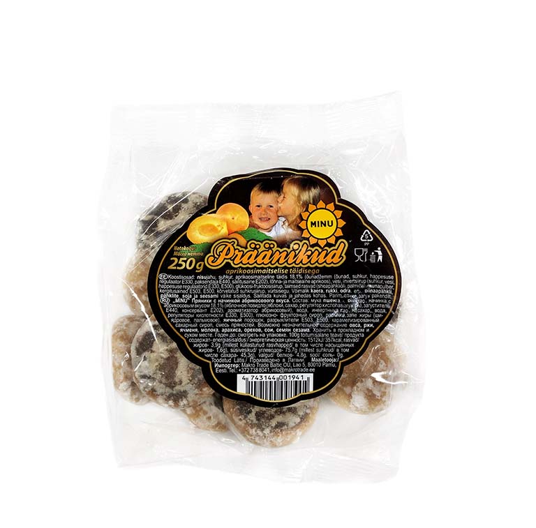 Meduspiparkūka ar aprikožu pildījumu, MINU, 250g