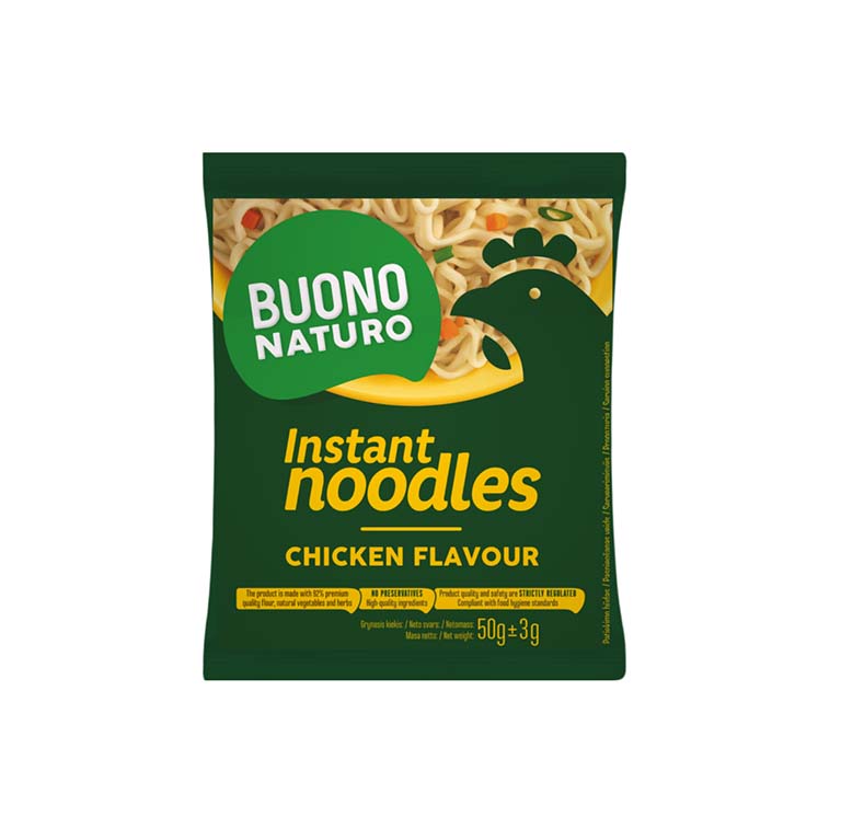Ātrie nūdeles ar vistas garšu, BUONONATURO, 50 g