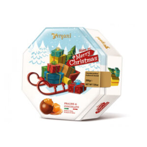 Šokolādes pralīnes Ziemassvētku ragaviņas MERRY CHRISTMAS VERGANI 200g
