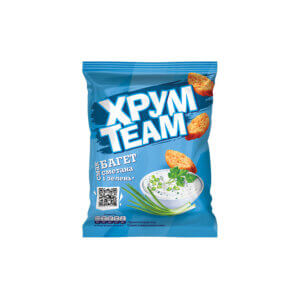 Grauzdēti maizes čipsi Hrumteam Baguette "Sour cream&Greenery" 55g